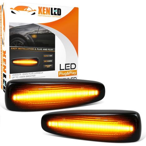 Répétiteurs latéraux LED Mitsubishi pour Lancer 8, Evolution X, Outlander Sport et Mirage - Version fumée - la paire - Homologué (1/5)