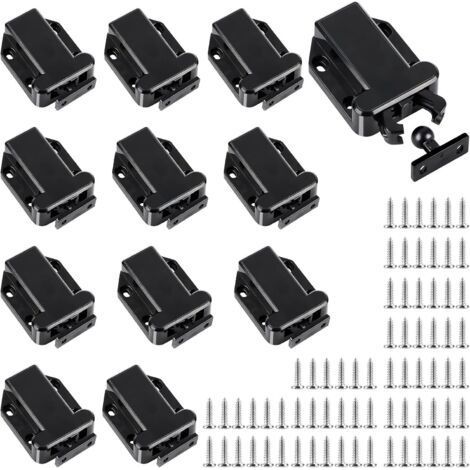 12 Pcs loquets à libération tactile pour placard, loquet de porte pour placard avec vis pour placard meubles porte armoire loquet tactile (1/5)
