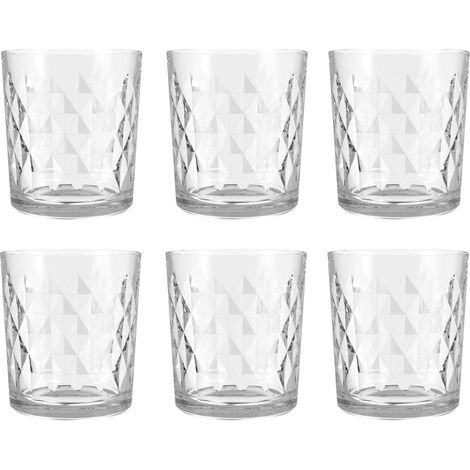 Lots de 6 gobelets en verres 26,5 cl  Verres à eau martelés  Tous usages - Livraison gratuite