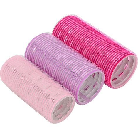 Lot de 3 rouleaux coiffants adhésifs, maintien ferme pour mise en plis, outils de coiffure portables et faciles à utiliser. (1/5)