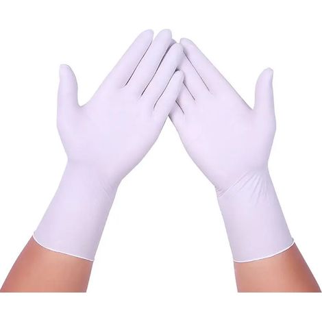 Lot de 100 gants jetables en latex, gants de nettoyage à usage général, gants multifonctionnels pour la maison, l'alimentation, le secteur médical et les cosmétiques (1/5)