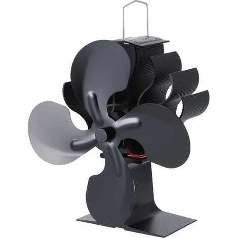 Ventilateur de poêle, poêle à 4 pales, poêle thermique, brûleur d'aromathérapie avec ventilateur, ventilateur écologique et silencieux à distribution de chaleur haute efficacité (1/5)