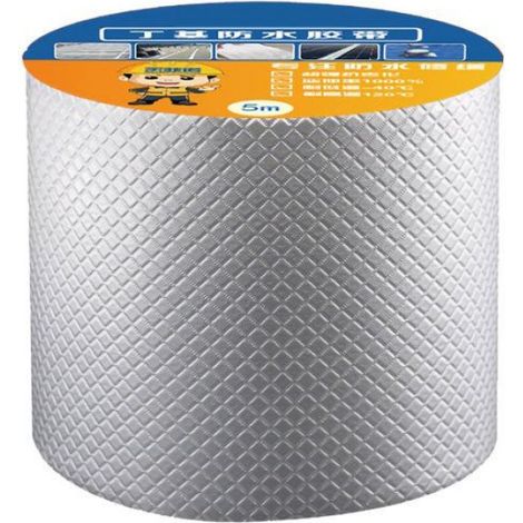 Tbest Ruban d'étanchéité en butyle Bande d'étanchéité étanche au butyle bande bricolage adhesive 5cm 10cm x 5m/3,94x 196,85 pouces (1/4)