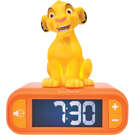 1 Réveil Veilleuse Simba, Écran LCD Rétro-éclairé, 6 Sons Roi Lion, Fonction Snooze, Chambre Enfant (1/5)