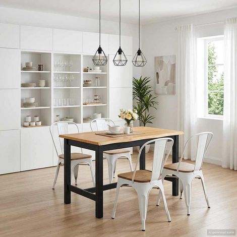 vidaXL Tavolo Alto EKAI Nero 112 x 70 x 91 cm Legno Massello di Pino (1/5)