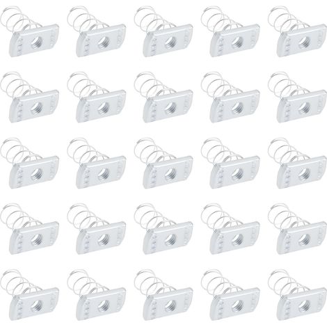 Pack of 25 M10 zinc-plated spring nuts for C series channels and inserts (1/5)