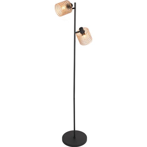 Mexlite - lámpara de pie - Ocre - ámbar negro - vidrio metal -