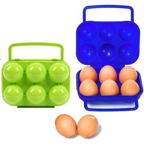 Boîte à œufs en plastique portable 6 grilles Boîte de rangement pour œufs pliable Boîte à œufs de grande capacité Boîte de rangement pour support à œufs pour réfrigérateur et bac à légumes (1/5)