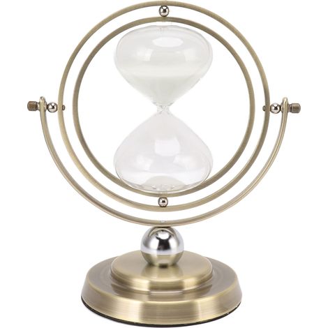Sablier en Métal Sablier de Décoration Design Moderne Alliage de Zinc Bronze Sable Blanc 30 Min Précis pour Bureau et Salon (1/5)