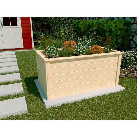Weka Hochbeet Natur 133x72x70cm Blumenkasten Pflanzkasten Gemüsebeet Frühbeet
