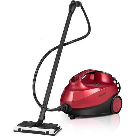 Limpiadora a Vapor con 18 Accesorios, 1,5 L,2000 W y Cierre de Seguridad para Niños para Alfombra Piso Ventana Automático (Rojo) (1/5)