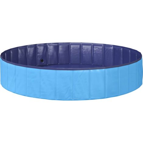 Piscine de nage pliable pour chien Bleu 160 x 160 x 30 cm PVC