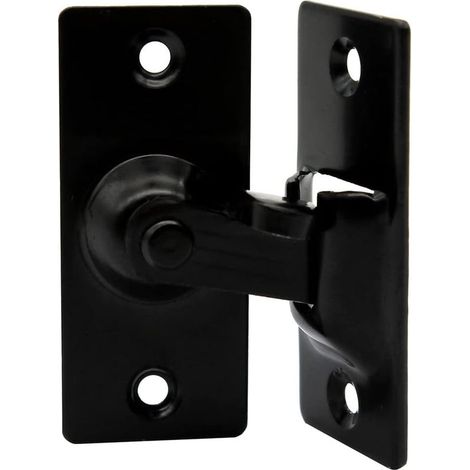 Serrure de porte en acier inoxydable à angle droit à 90 degrés, utilisée pour les cltures en bois, les portes et fenêtres, les portes coulissantes (black) (1/5)