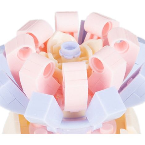 Blocs de construction pour plantes succulentes, jolis motifs, faciles à assembler, parfaits pour le bureau, la décoration intérieure ou comme cadeau. JK2710 11 Rose et Bleu (1/5)