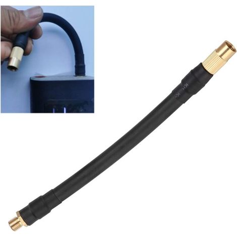 Manguera de goma para inflar neumáticos, tubo de extensión de 6,3 pulgadas para inflador de neumáticos, manguera de repuesto para inflador eléctrico Xiaomi para coche, motocicleta y bicicleta. (1/5)