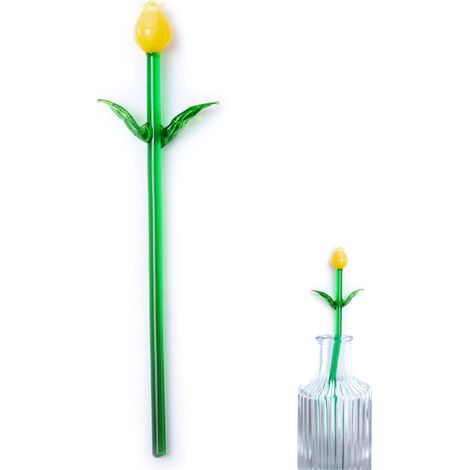 Bouquet de fleurs en verre soufflé à la main, ornement décoratif pour le bureau, la maison ou une fête. (1/5)
