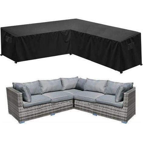 Housse de canapé d'angle de jardin étanche 210D Oxford housse anti-poussière pour meubles de jardin housse de canapé d'angle en forme de L