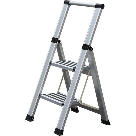 Escabeau à marches Step+Store 2 marches avec barre de maintien (1/2)