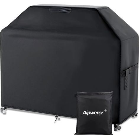 Housse Barbecue Exterieur, 600D Oxford Bache Barbecue pour Weber, Brinkmann, Enders, Char Broil, Housse de Protection BBQ de Anti-Vent, Anti-UV, Antipoussière, Anti-l'eau (147x61x122cm) (1/5)