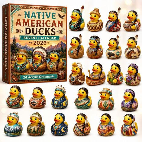 Gummiente im Indianerstil Adventskalender 2026 2D Deko