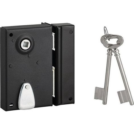 Cerradura vertical epoxi negra 70x110 mm THIRARD con cerradura de 1/2 vuelta - Derecha - 000131