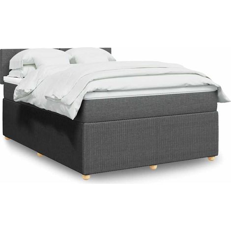 Boxspringbett mit Matratze Dunkelgrau 140x190 cm Stoff (1/5)