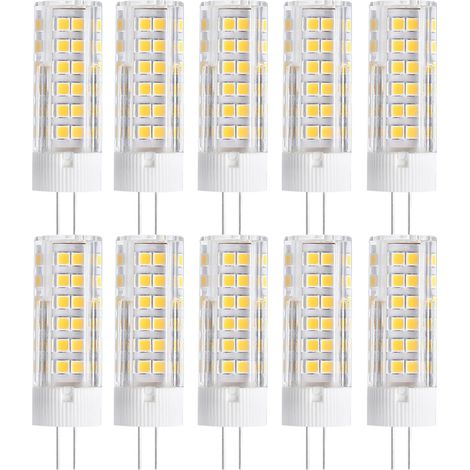 AUTRUCKER 10pc Ampoule LED céramique, ampoule maïs, luminosité équivalente à une ampoule halogène, culot à double broche, G4-7W, lumière chaude (1/5)