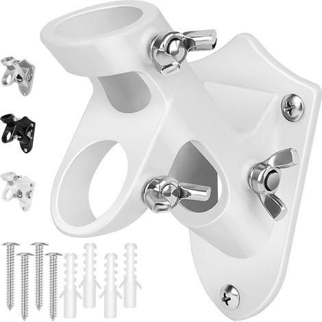 Support de drapeau robuste en alliage d'aluminium - Double position 1 pouce, blanc, antirouille - Porte-drapeau extérieur pour la maison