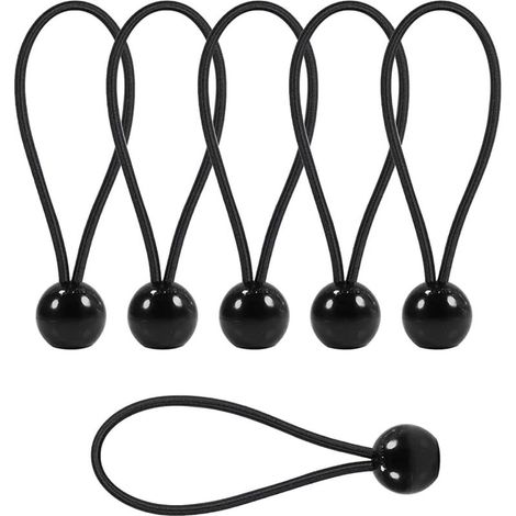 Tendeur Elastique, 20 Pièces Tendeur de Bâche, 30 cm Tendeur Bache, avec Tendeur Elastique Boule, Noir, pour Tentes, Rideaux, Bannières (1/5)