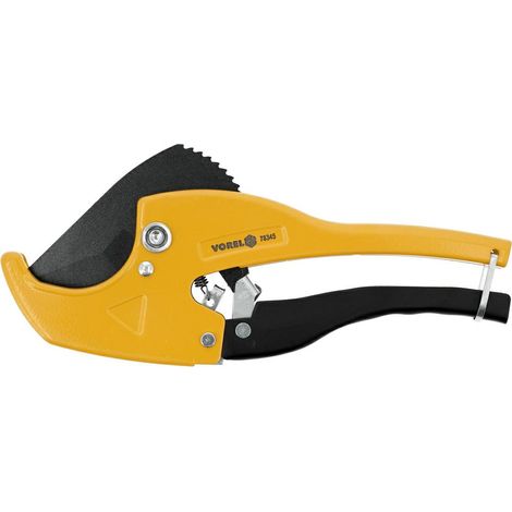 Vorel Cortador de Tubos PVC hasta 64 mm, ideal para cortes precisos en tubos de PVC, diseño ergonómico y duradero, 1 pieza