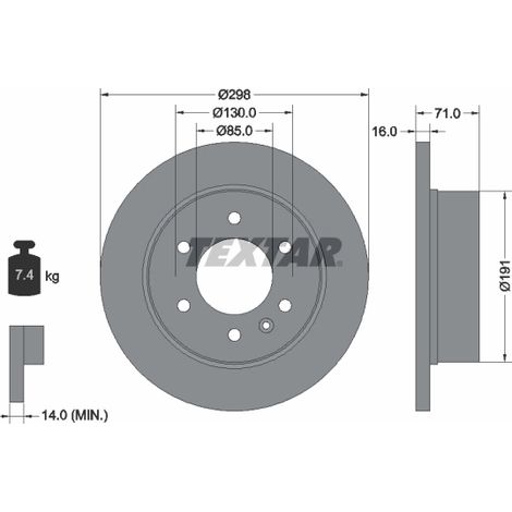 Lot de 2 Disques de frein Textar 93143303 DODGE 2E0615601A 9064230012 9104230000