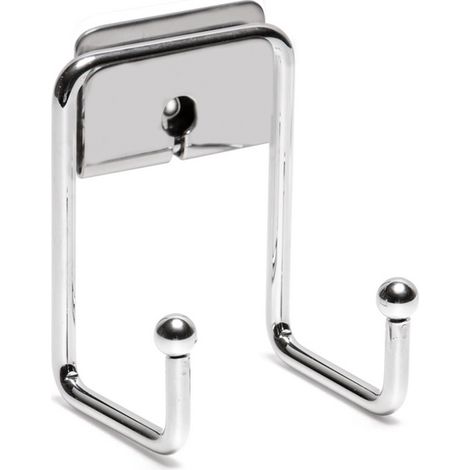 Metaform - Appendiabito doppio da parete Cromo in Acciaio cromato Mod. Grip (1/3)