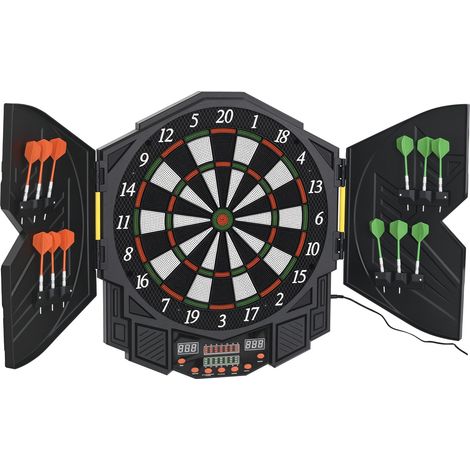 Jeu de fléchettes électronique, voix anglaise, LED, 12 fléchettes, 27 jeux, 8 joueurs