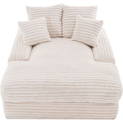 CAIzi027 – Canapé en velours côtelé de luxe, design moderne, 4 coussins, canapé-lit multifonction ultra-doux, sans montage, prêt à l'emploi comme canapé ou lit, gain de place pour salon, appartement,  (1/5)