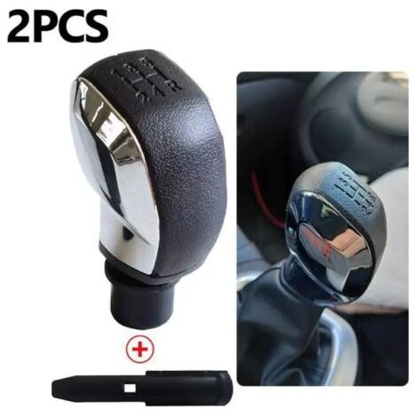 Pommeau de levier de vitesse pour Peugeot Citroën C3 C4 Pommeau de levier de vitesse 5 vitesses (couleur : noir) (lot de 2) (1/4)