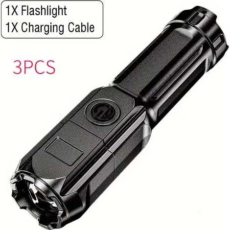 (Ensemble de 3 pièces) Lampe torche UV portable - UV 395 nm - Zoom variable - ABS - 3 modes - Détection de fluorescence (1/5)