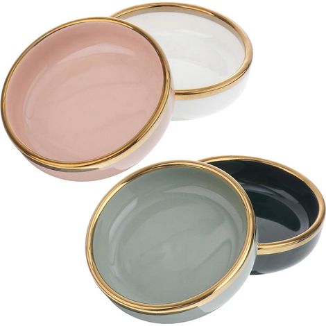 Petites assiettes en céramique, bols à trempette, format 9 x 9 x 2,8 cm, lot de 4 (1/5)