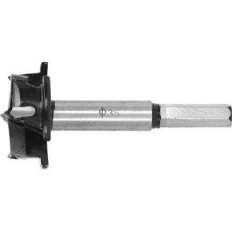 Mèche à charnières de 35 mm, 3 cannelures, 4 dents, en carbure cémenté, pour le travail du bois