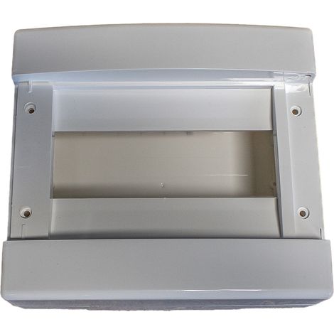 Centralino da parete senza portello 8 moduli, grigio RAL 7035, 180x180x95 mm, IP40, ideale per installazioni elettriche interne