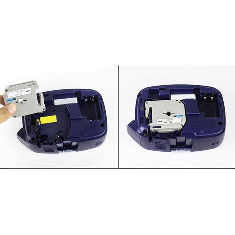 Lot de 2 rubans pour étiqueteuses thermiques K231 de 12 mm, noirs sur blanc, à forte adhérence et anti-décollement. (1/5)