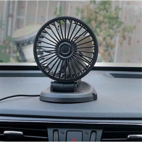 Battery Operated Fan, 5V USB Port Mini Clamp Fan Car Cooling Fan for Dashboard Desk Fan Suction Cup Fan (1/4)