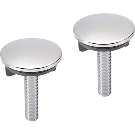 Coppia tappi copriforo 47 mm in acciaio cromato per lavabo e bidet
