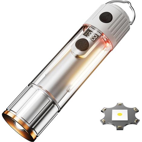 Taschenlampe, 7 Beleuchtungsmodi, 1500 mAh, Teleskop-Fokus, Taschenlampe, wiederaufladbar, Notfall-Campinglampe für Stromausfälle, Notfall, Camping, Wandern