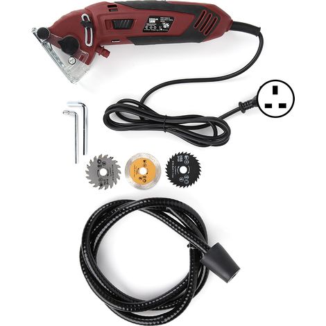 Mini scie multifonctionnelle avec poignée ergonomique et interrupteur de sécurité pour vos projets de bricolage (prise britannique, 250 V). (1/5)