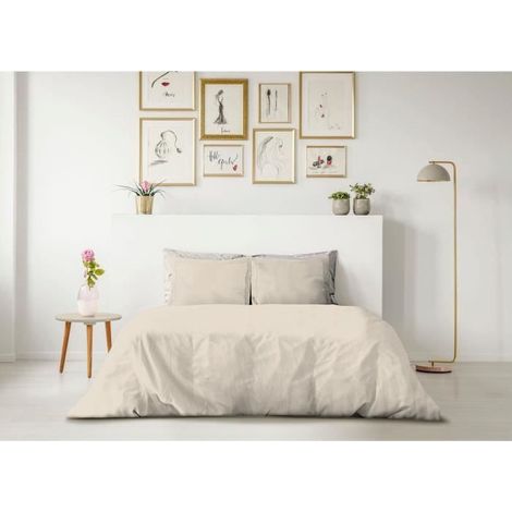 PARURE COPRIPIUMINO LOVELY HOME - 240x260 cm - 100% COTONE - BEIGE CREMA (1/3)