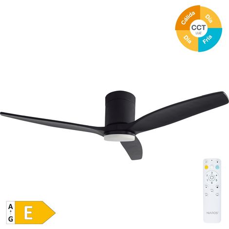 Ventilador techo Kasama con luz CCT regulable y mando Ø132 DC Negro (1/5)