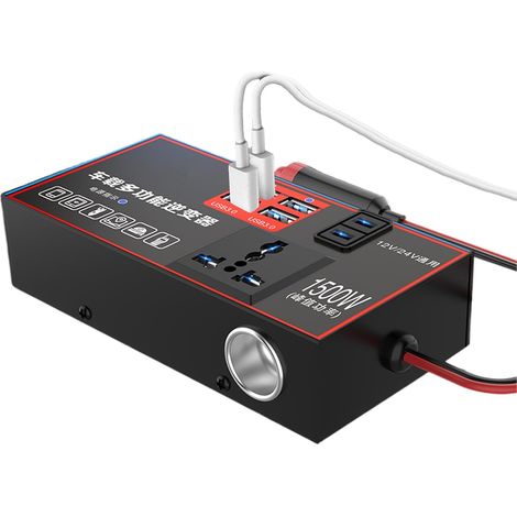 Chargeur Onduleur pour Voiture - Prise Allume - Cigare 220V - Adaptateur (1/5)