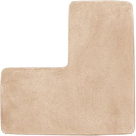 Tapis de bain angle 80x80cm, antidérapant khaki, salle de bain et entrée, facile à nettoyer (1/3)