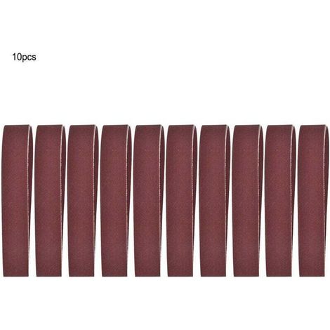 Schleifband, 10-teiliges Sortiment an Aluminiumoxid-Schleifbändern, 760 x 25 mm / 30 x 1 Zoll, Set mit Schleifbändern zum Schleifen und Polieren von Holz und Möbeln (600) (1/5)