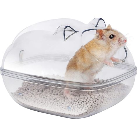 Salle de sable transparent salle de bain, baignoire de sable, récipient en plastique pour animaux de compagnie (Taille S) (1/5)